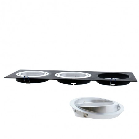 HELIUM QR111 NEGRO (3 LUCES) desmontado