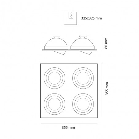 Cota HELIUM QR111 ALUMINIO (4 LUCES)