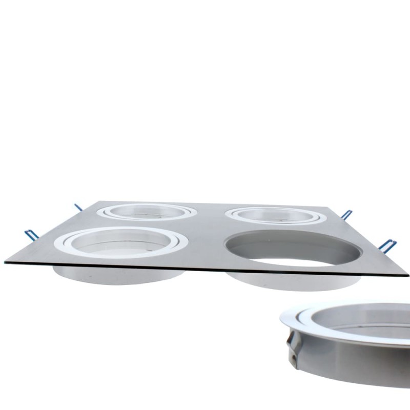 HELIUM QR111 ALUMINIO (4 LUCES) desmontado fácil acceso a bombilla GU10