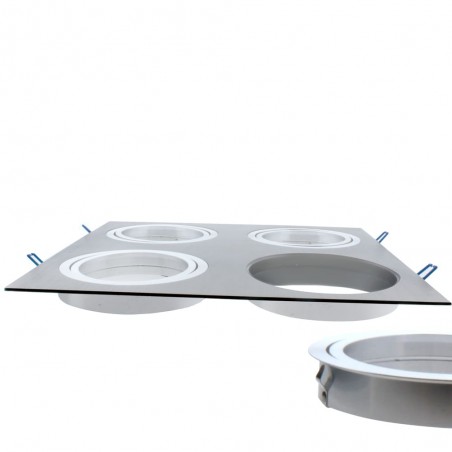 HELIUM QR111 ALUMINIO (4 LUCES) desmontado fácil acceso a bombilla GU10