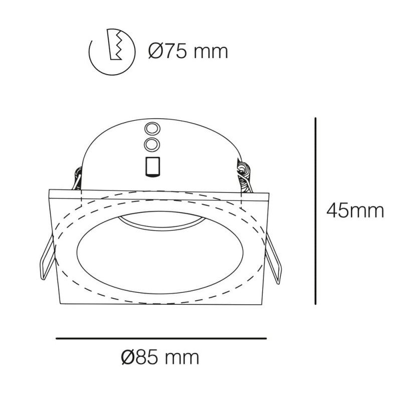 Alhambra Fixed Recessed Light Square White IP65