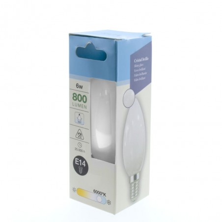 Caja de Bombilla vela E14 6.000ºK