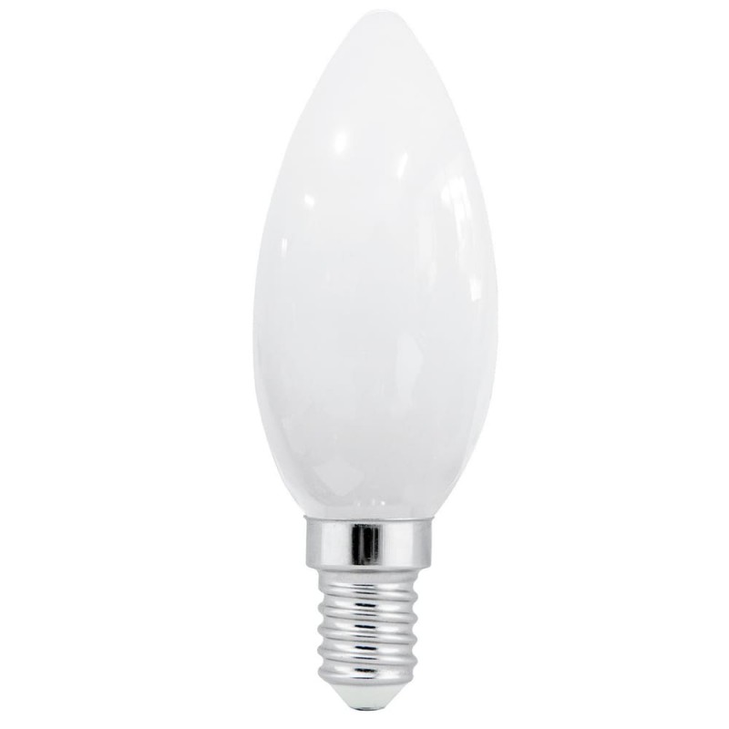 Bombilla LED vela C37 E14 de 6W, luz fria 6000K acabado blanco brillo