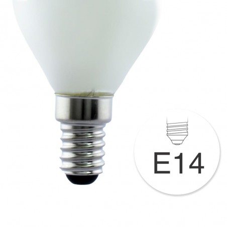 Detalle rosca Bombilla LED G45 milky E14 6W 6000K