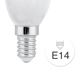 Pack of 3 LED Bulbs C37 Milky E14 6W 6000K