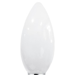 Detalle cuerpo de cristal de la bombilla Bombilla Led vela milky E14 6.000ºK
