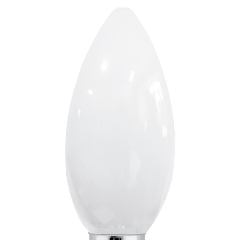 Detalle cuerpo de cristal de la bombilla Bombilla Led vela milky E14 6.000ºK