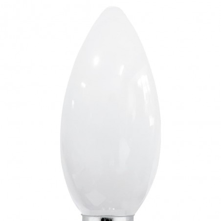 Detalle cuerpo de cristal de la bombilla Bombilla Led vela milky E14 6.000ºK