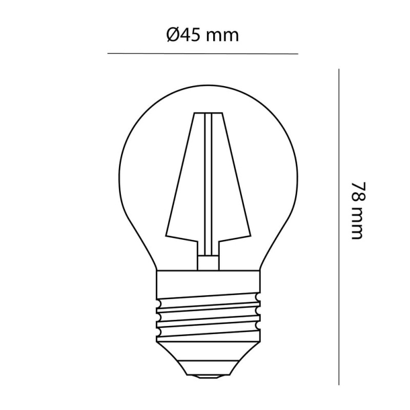 Cota Bombilla LED G45 filamento E27 6W 6000K