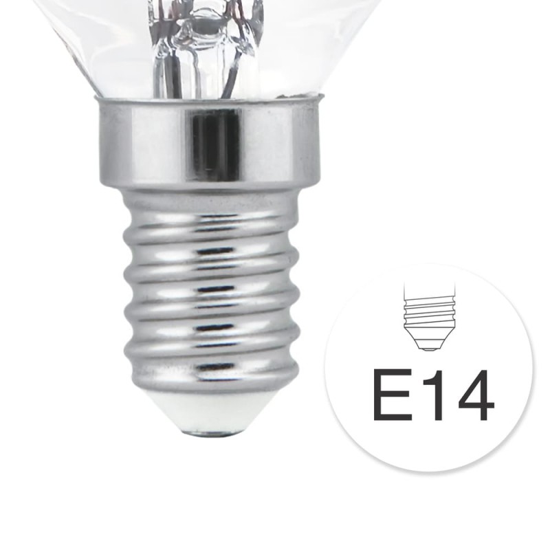 Detalle rosca Bombilla LED G45 filamento E14 6W 6000K