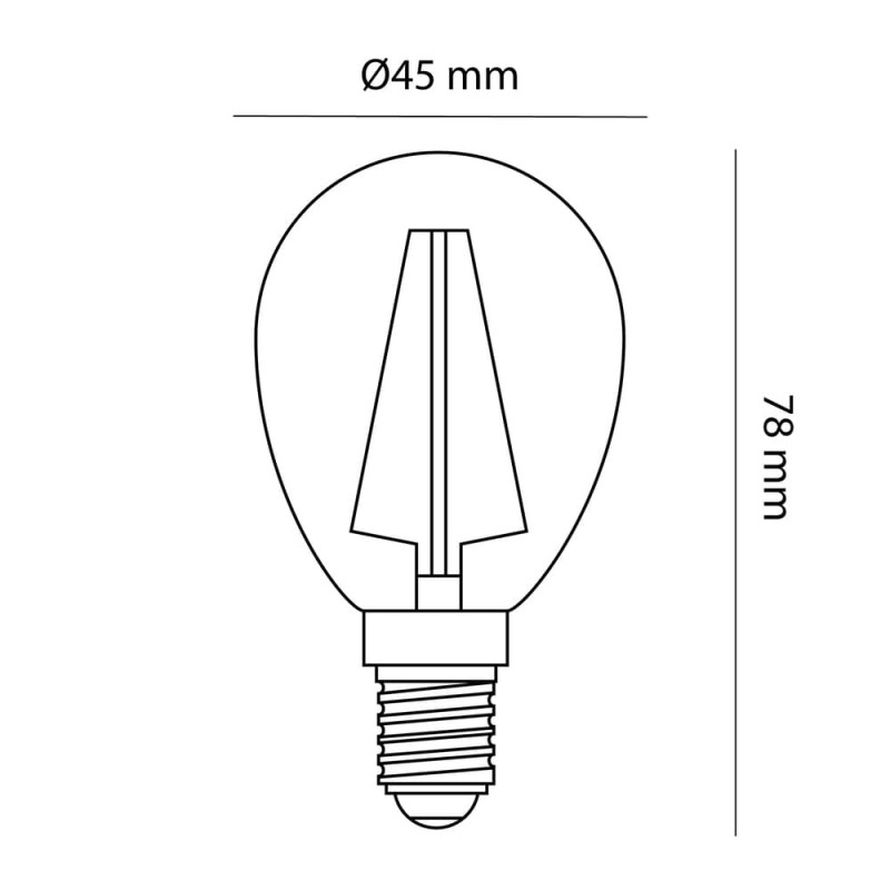Cota Bombilla LED G45 filamento E14 6W 6000K