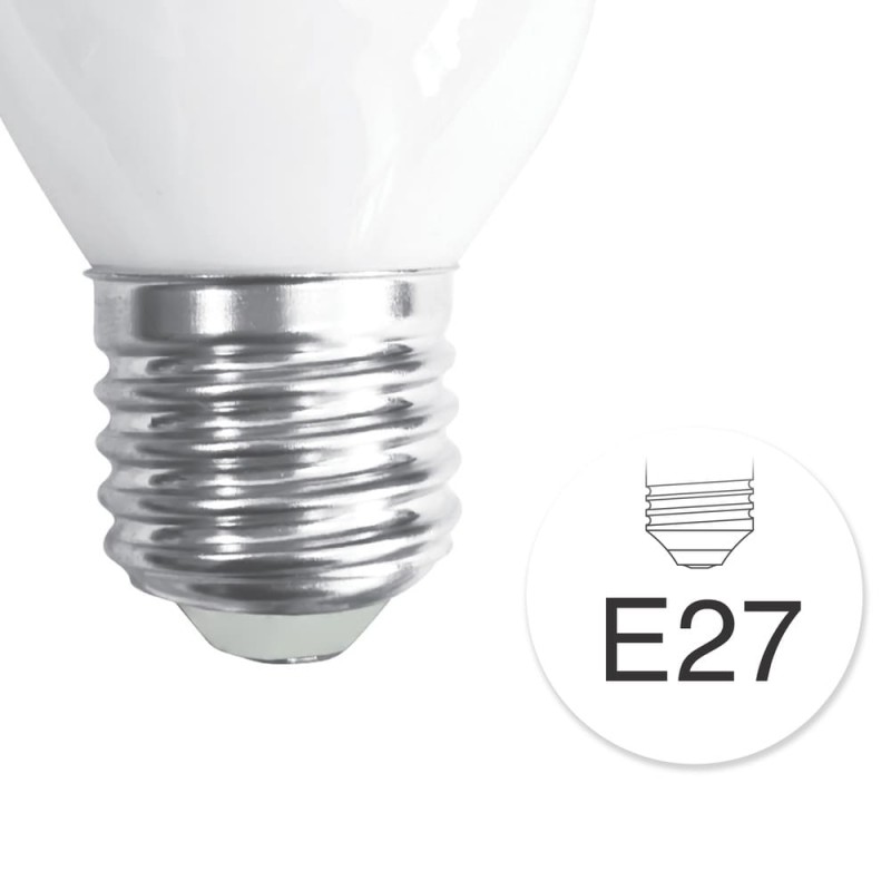 Pack x3 bombilla LED esférica G45 E27 de 6W, luz fría 6000K blanco brillo