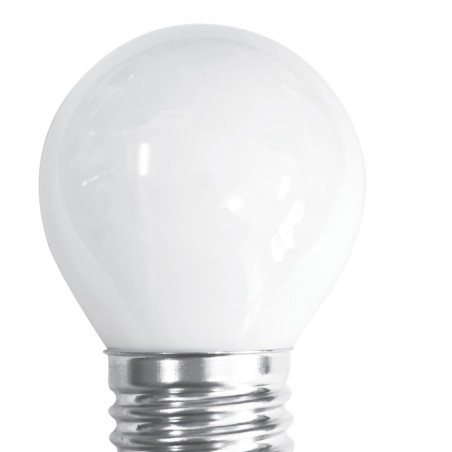 Detalle cristal opaco blanco Bombilla LED G45 milky E27 6W 6000K