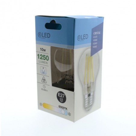 Caja Bombilla LED A60 filamento E27 10W 6000K