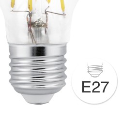Detalle rosca Bombilla LED A60 filamento E27 10W 6000K
