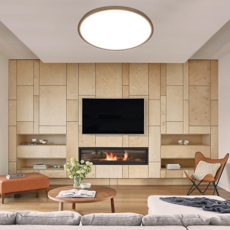 Salón de diseño moderno con PLAFÓN LED MAY 60W 3000K