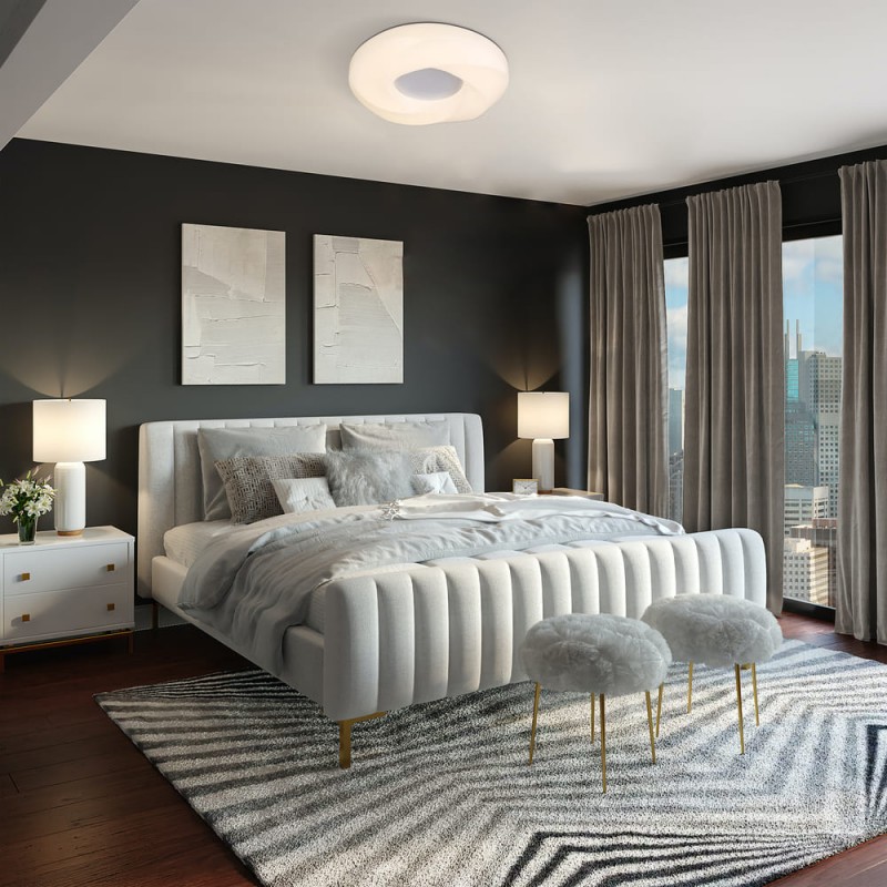 Dormitorio de estilo moderno con Plafón LED 30w 3 Temperaturas Iglu