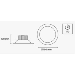LED Downlight 18W 3000K Nickel