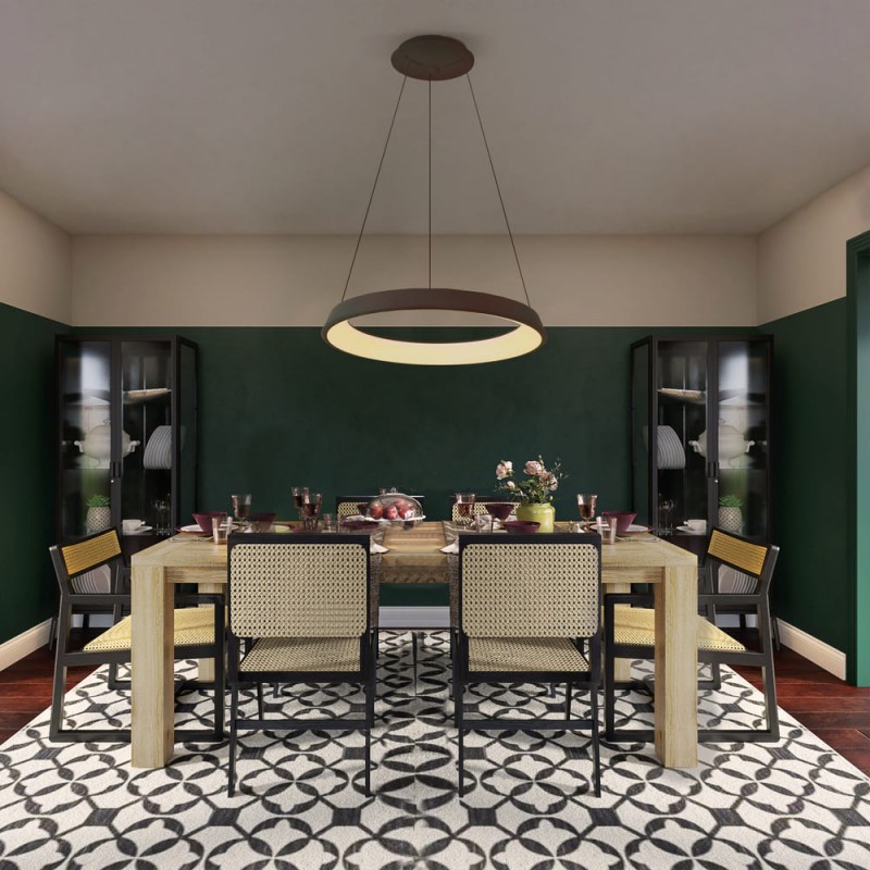 Comedor de estilo moderno decorado con Lámpara colgante Lizer LED 48W café