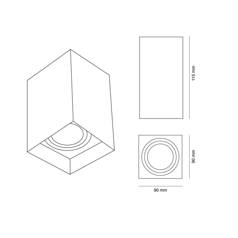 Sira Spotlight 1xGU10 Rectangular White