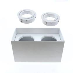 Clark Double Spotlight 2xGU10 Surface Mounted White