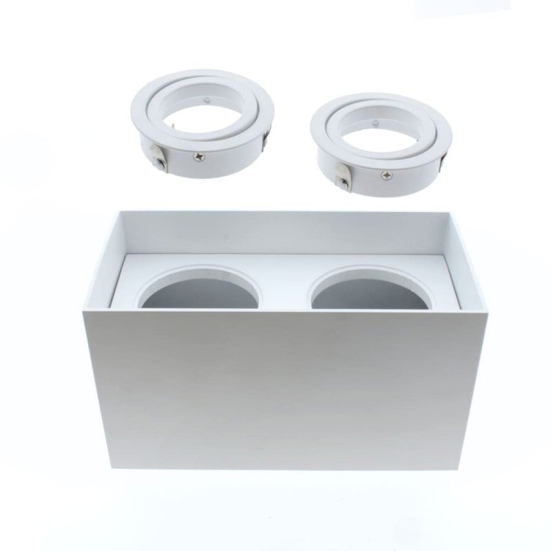 Clark Double Spotlight 2xGU10 Surface Mounted White