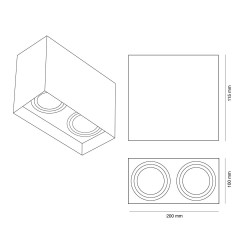 Clark Double Spotlight 2xGU10 Surface Mounted White