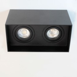 Clark Double Spotlight 2xGU10 Surface Mounted Black