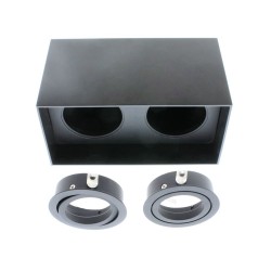 Clark Double Spotlight 2xGU10 Surface Mounted Black