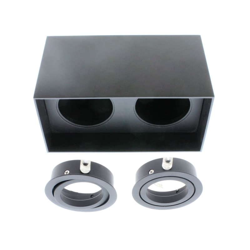 Clark Double Spotlight 2xGU10 Surface Mounted Black