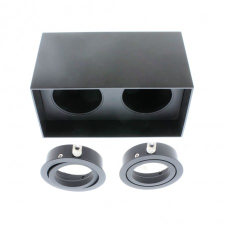 Clark Double Spotlight 2xGU10 Surface Mounted Black