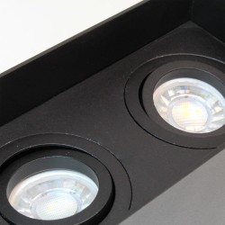 Clark Double Spotlight 2xGU10 Surface Mounted Black