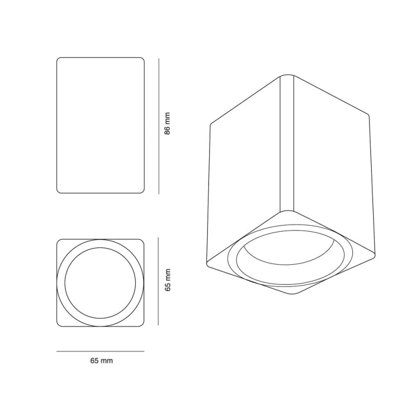 Flin Spotlight 1xGU10 Squared White