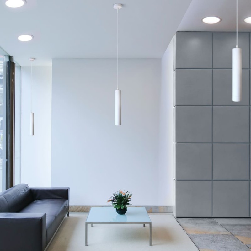 Ari Cylindrical Pendant Lamp 1xGU10 White