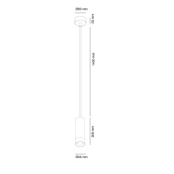 Suspension Ari Cylindrique 1xGU10 Blanc