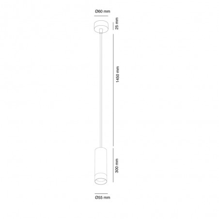 Suspension Ari Cylindrique 1xGU10 Blanc