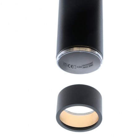 Ari Cylindrical Pendant Lamp 1xGU10 Black