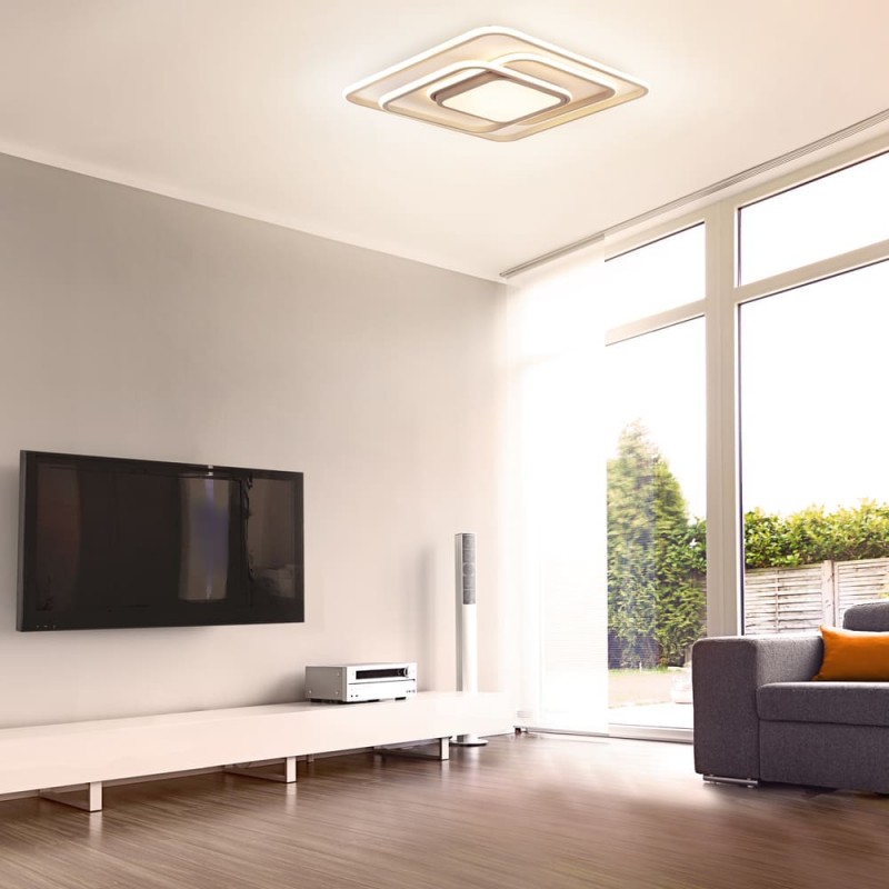 Plafón LED 100W CCT Draco encendido con luz cálida