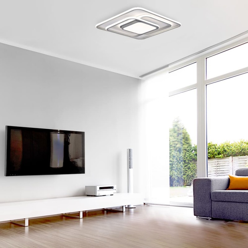 Plafón LED 100W CCT Draco cuadrado encendido