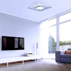 Plafón LED 100W CCT Draco cuadrado encendido con luz fría