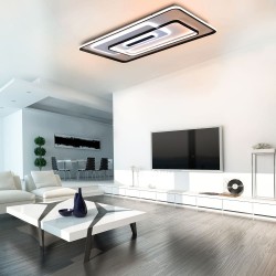 Plafón LED 160W CCT Vega encendido con iluminación combinada cálida