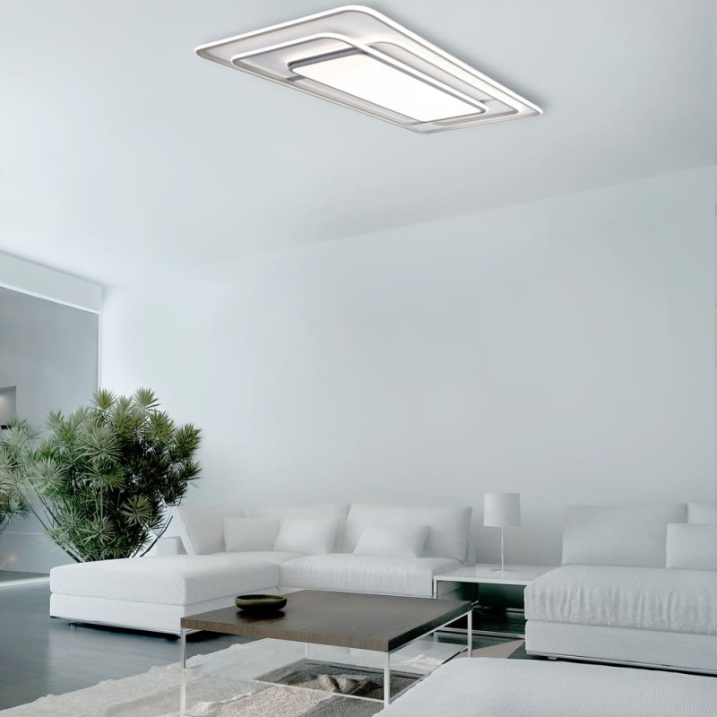 Salón moderno con Plafón LED 226W CCT Draco encendido