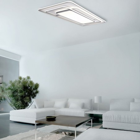 Salón moderno con Plafón LED 226W CCT Draco encendido