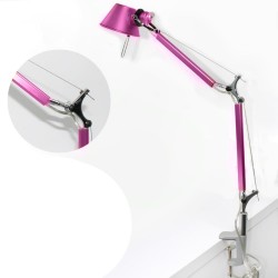 Pink Articulated Desk Lamp Clamp 1xE14