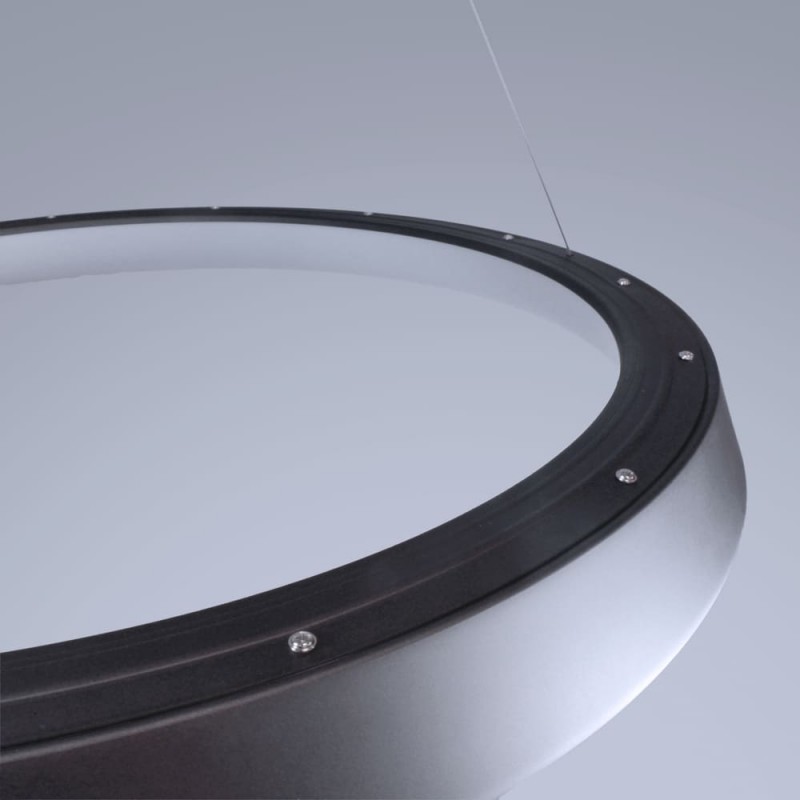 Detalle Lámpara colgante Lizer LED 48W plata vista desde arriba