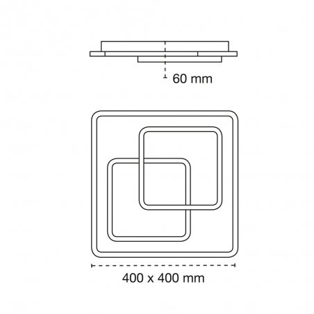 Vega LED Flush Mount Ceiling Lamp 72W CCT Squared