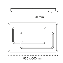 Draco LED Flush Mount Ceiling Lamp 226W CCT Rectangular