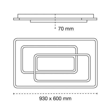 Draco LED Flush Mount Ceiling Lamp 226W CCT Rectangular