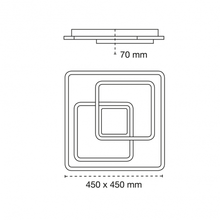 Draco LED Flush Mount Ceiling Lamp 100W CCT Squared