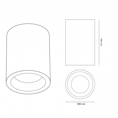 Fred Spotlight 1xGU10 IP65 Tubular Black